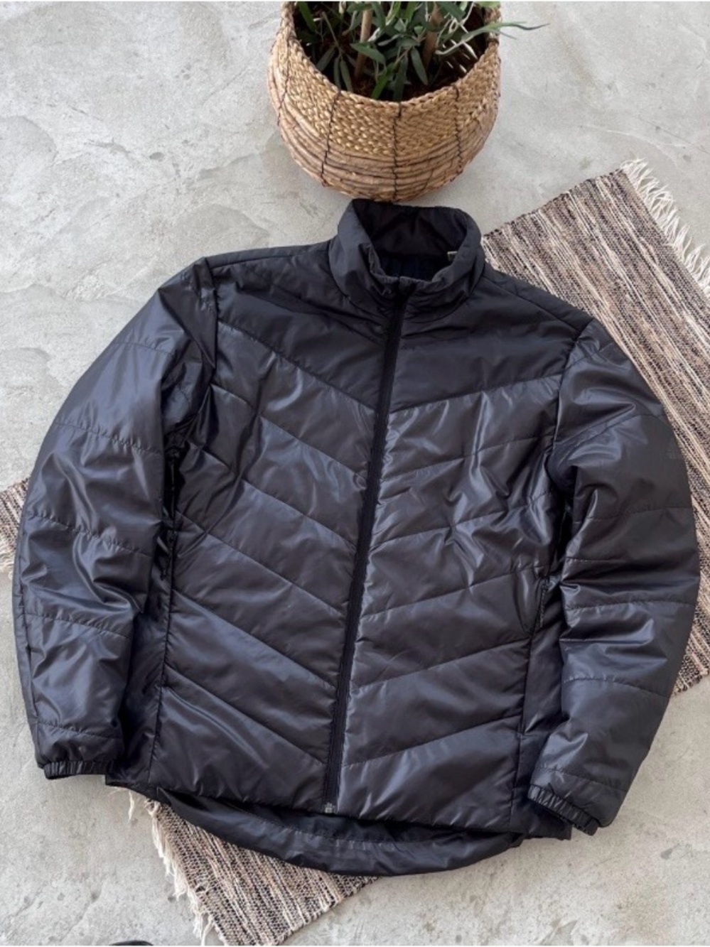 Adidas Cytins Padded Jacket Black Chevron Quilted Puffer Winter Coat